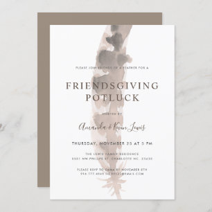 Invitation Amis d'une plume Friendsgiving Potluck