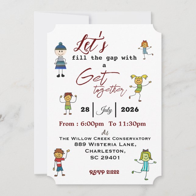 Invitation Amis se réunissant  (Devant)