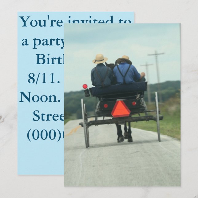 Invitation Amish (Devant / Derrière)