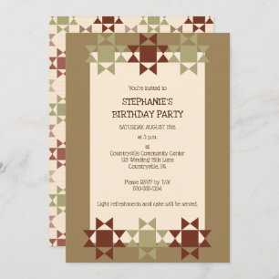 Invitation Amish Quilt Imprimer Quilt Thème Personnalisé Part