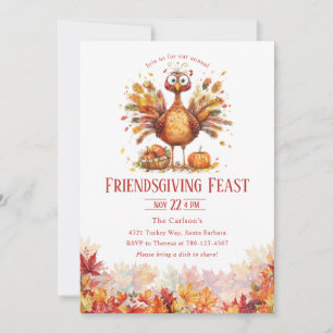 Invitation Amitié Thanksgiving mignonne Turquie