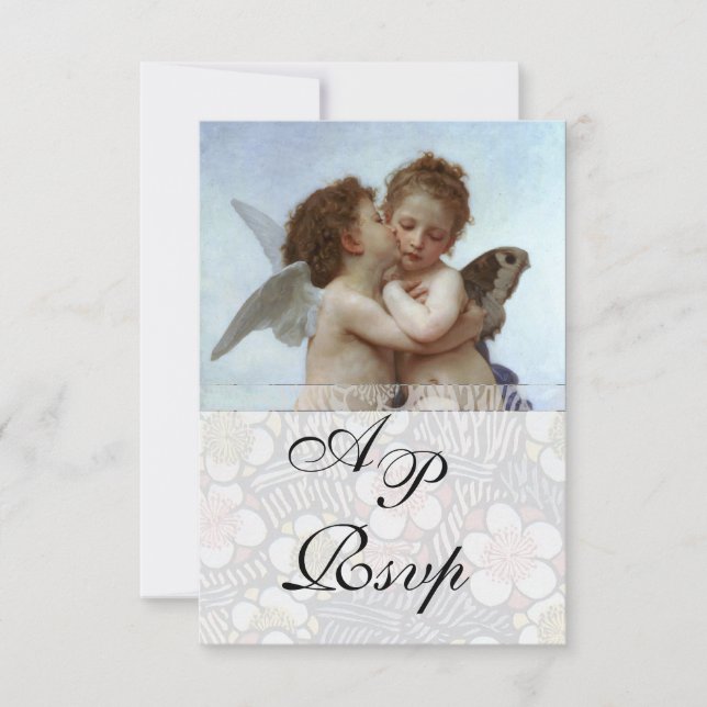 Invitation Amor et Psyche comme Enfants Mariage Party Monogra (Devant)
