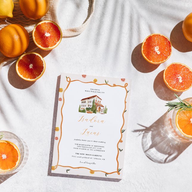 Invitation Amore & Aranci | Mariage Citron Fantaisiste (Créateur téléchargé)