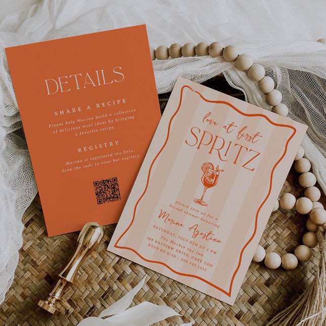 Invitation Amour à la Fête des mariées double face First Spri (Créateur téléchargé)