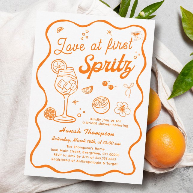 Invitation Amour à la Fête des mariées First Spritz (Créateur téléchargé)