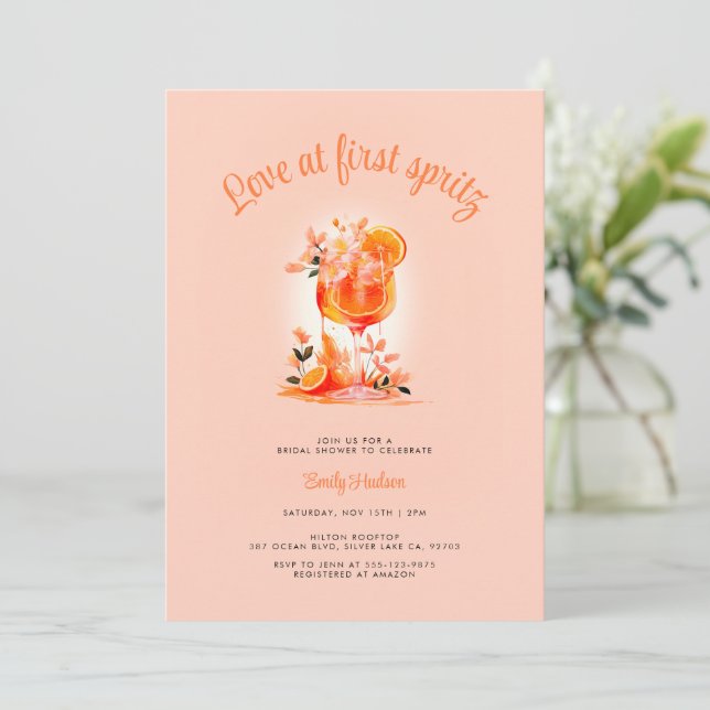 Invitation Amour à la Fête des mariées First Spritz (Debout devant)