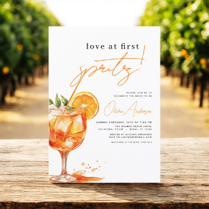 Invitation Amour à la Fête des mariées orange First Spritz