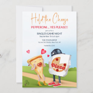 Invitation Amour à la pizza drôle