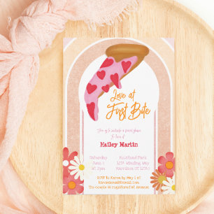 Invitation Amour À La Première Fête des mariées De Pizza Bite