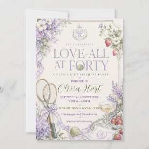 Invitation Amour à Quarante Ans Tennis Anniversaire