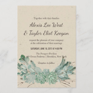 Invitation Amour Abondant - Mariage de Bouquet Succulent Invi