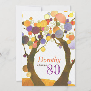Invitation Amour Arbres 80E Anniversaire Fête