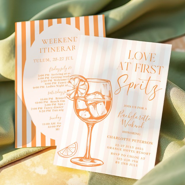 Invitation Amour au Premier Spritz Aperol Orange Enterrement  (Créateur téléchargé)
