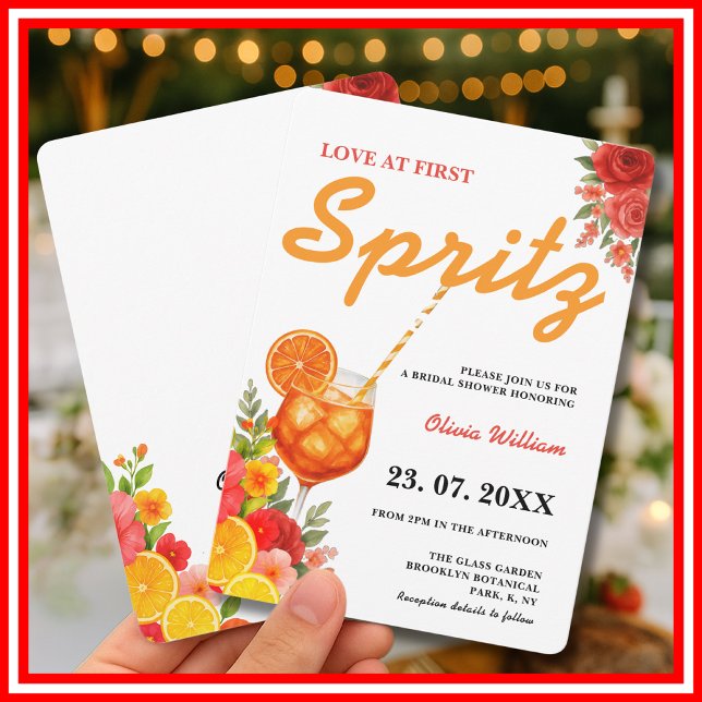 Invitation Amour au Premier Spritz | Douche Citron Bohème (Créateur téléchargé)