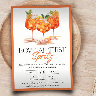 Invitation Amour au premier Spritz Fête de mariage moderne au
