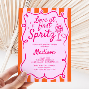 Invitation Amour Au Premier Spritz Fête des mariées rose oran