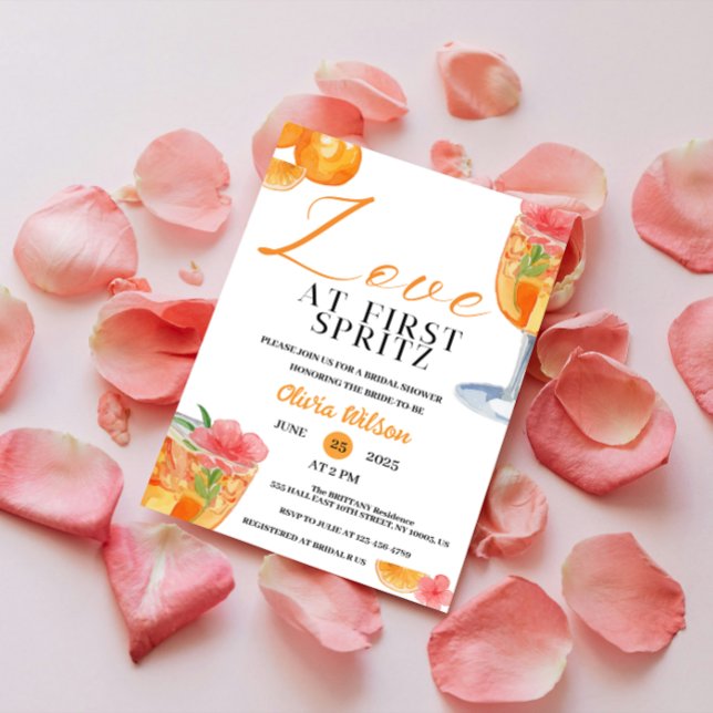 Invitation Amour au premier Spritz Floral Cocktail Shower de  (Love at First Spritz Floral Cocktail Bridal Shower)