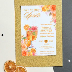 Invitation Amour au premier Spritz Floral Cocktail Shower de