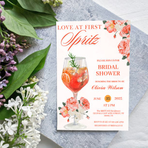 Invitation Amour au premier Spritz Floral Cocktail Shower de