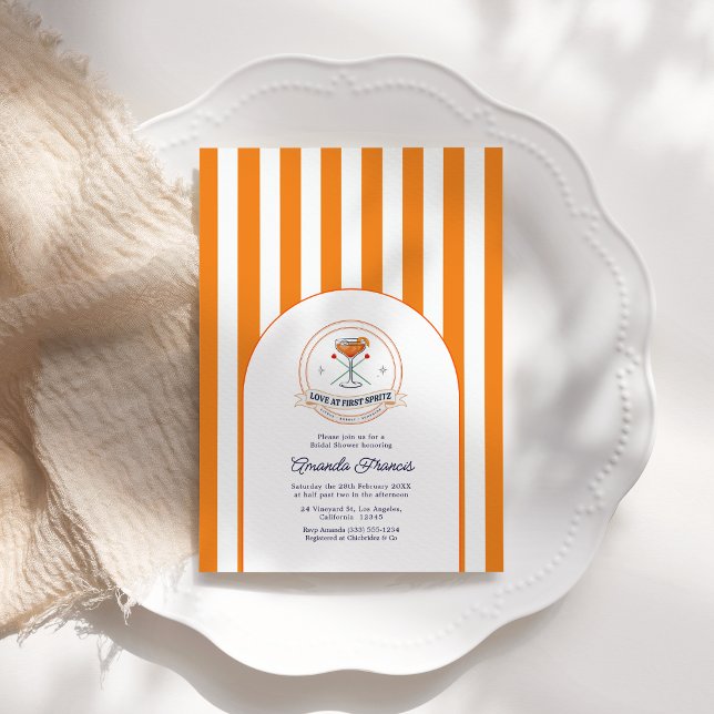 Invitation Amour au premier Spritz Préparatifs d'arch pour la (Love at First Spritz Preppy Arch Bridal Shower Invitation)