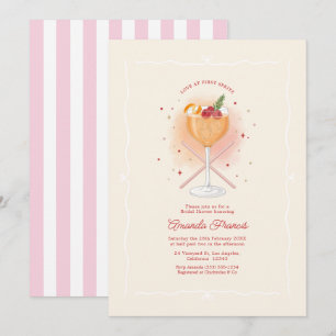 Invitation Amour au Premier Spritz Rose Élégant Shower de Mar