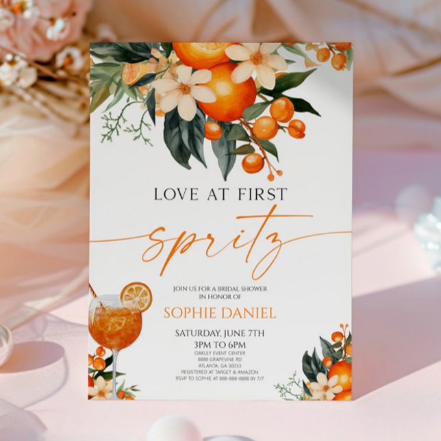 Invitation Amour Au Premier Spritz Spritzer Fête des mariées  (Créateur téléchargé)