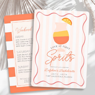 Invitation Amour au premier Spritz Stripe Bachelorette Week-e