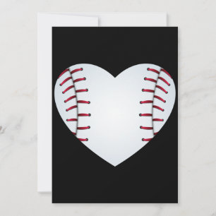 Invitation amour baseball coeur sports
