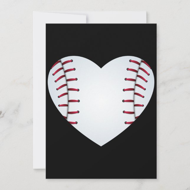 Invitation amour baseball coeur sports (Devant)
