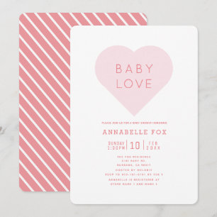 Invitation Amour bébé   Pink Heart Valentine's Day Baby showe
