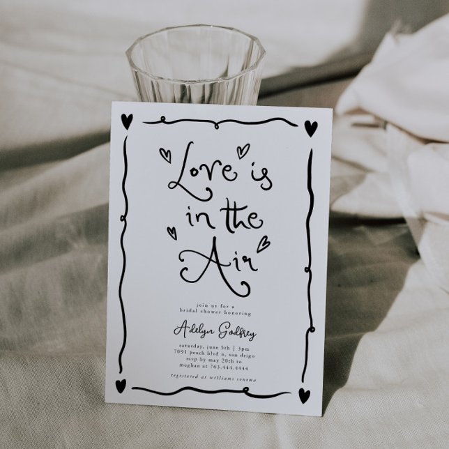Invitation Amour Bizarre Dans L'air Fête de Mariage Blanc (Créateur téléchargé)