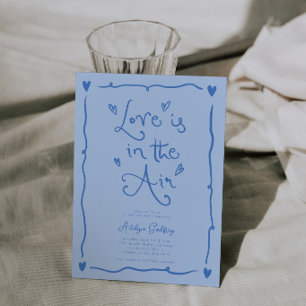 Invitation Amour Bizarre Dans L'air Fête de Mariage Bleu Glac