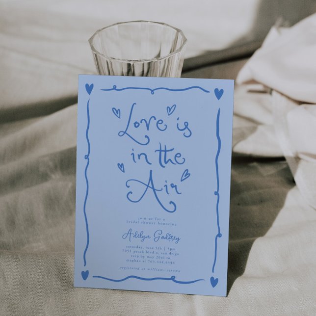Invitation Amour Bizarre Dans L'air Fête de Mariage Bleu Glac (Créateur téléchargé)