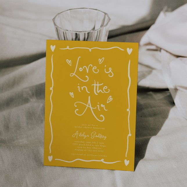 Invitation Amour Bizarre Dans L'air Fête de Mariage Jaune (Créateur téléchargé)