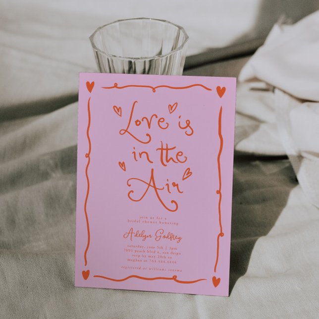 Invitation Amour Bizarre Dans L'air Fête de Mariage Orange (Créateur téléchargé)
