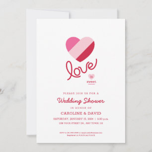 Invitation Amour, Coeurs, Couples Douche, Wedding shower