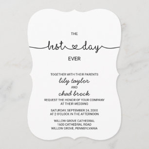 Invitation Amour Coeurs Meilleur Jour Jamais Mariage