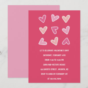 Invitation Amour Compliqué Coeurs Rose Saint Valentin