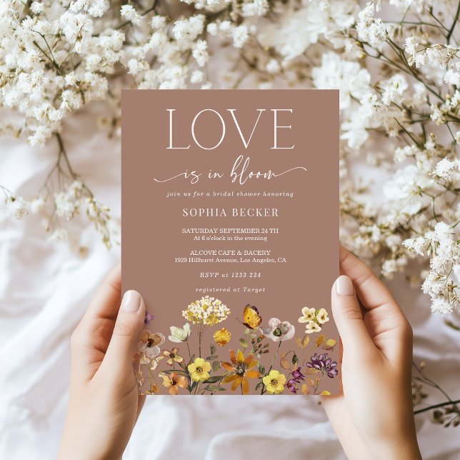 Invitation Amour dans Bloom Boho Chic Bridal Shower Invitatio (Créateur téléchargé)
