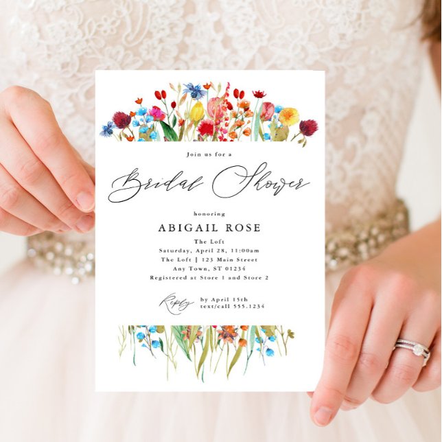 Invitation Amour dans Bloom Fête des mariées Fleur sauvage Fr (Créateur téléchargé)