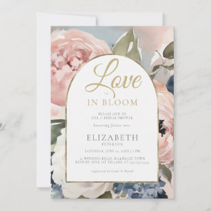 Invitation Amour dans Bloom Peony Gold Boho Arch Fête des mar