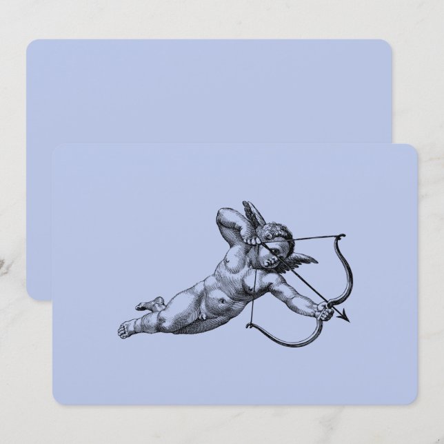 Invitation Amour de Cherub Cupid Vintage (Devant / Derrière)
