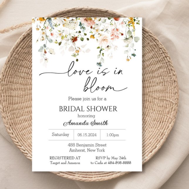 Invitation Amour de Fleur Sauvage Fête de Mariage (Créateur téléchargé)