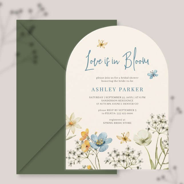 Invitation Amour de fleurs sauvages en fleurs pour arche de d (Créateur téléchargé)