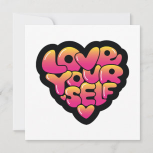 Invitation Amour de soi Typographie Autocollant en forme de c