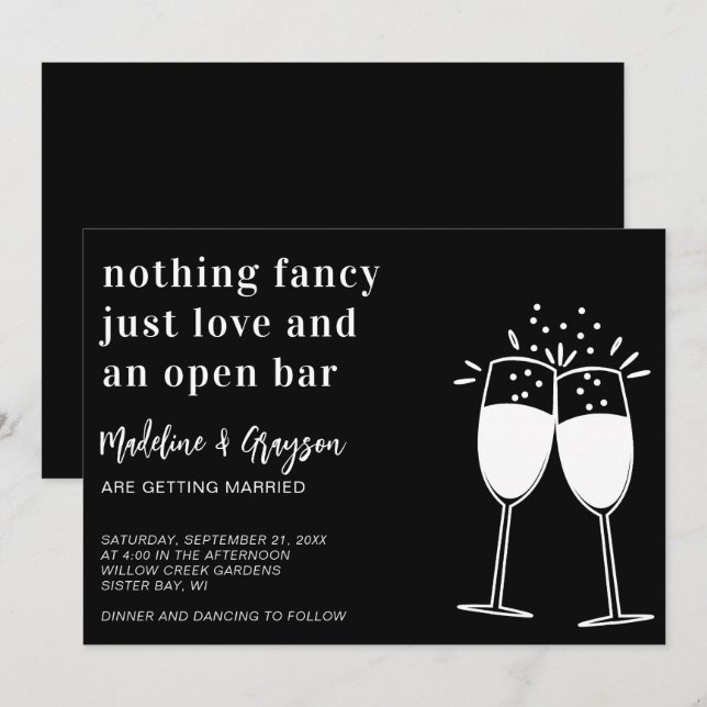 Invitation Amour Décontracté Mariage (Devant / Derrière)