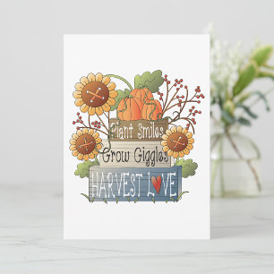 Invitation Amour des tournesols et des citrouilles de récolte