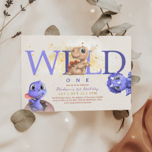 Invitation Amour Dino Simple Funny Baby Boy Premier anniversa