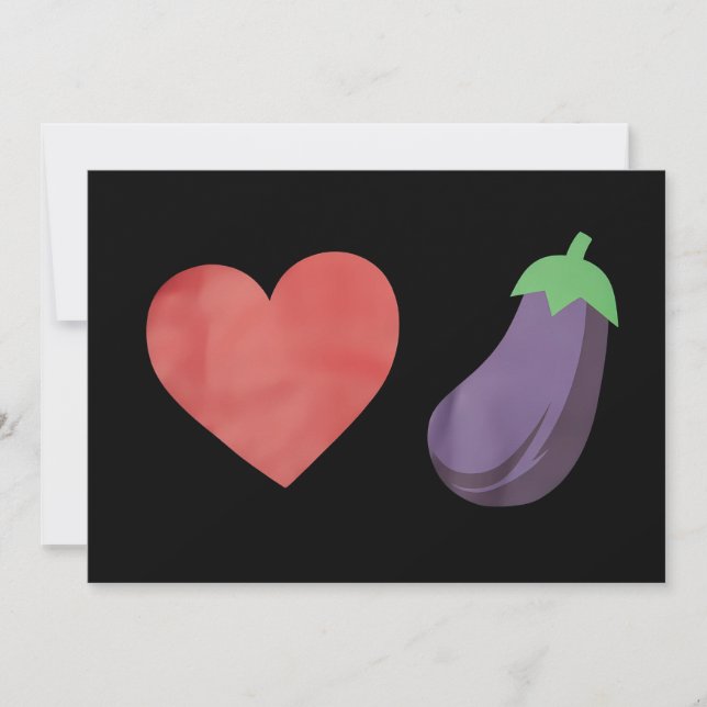 Invitation Amour Eggplant Funny Gay Pride LGBTQ (Devant)