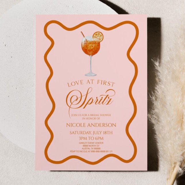 Invitation Amour Élégant Au Premier Spritz Fête des mariées (Créateur téléchargé)